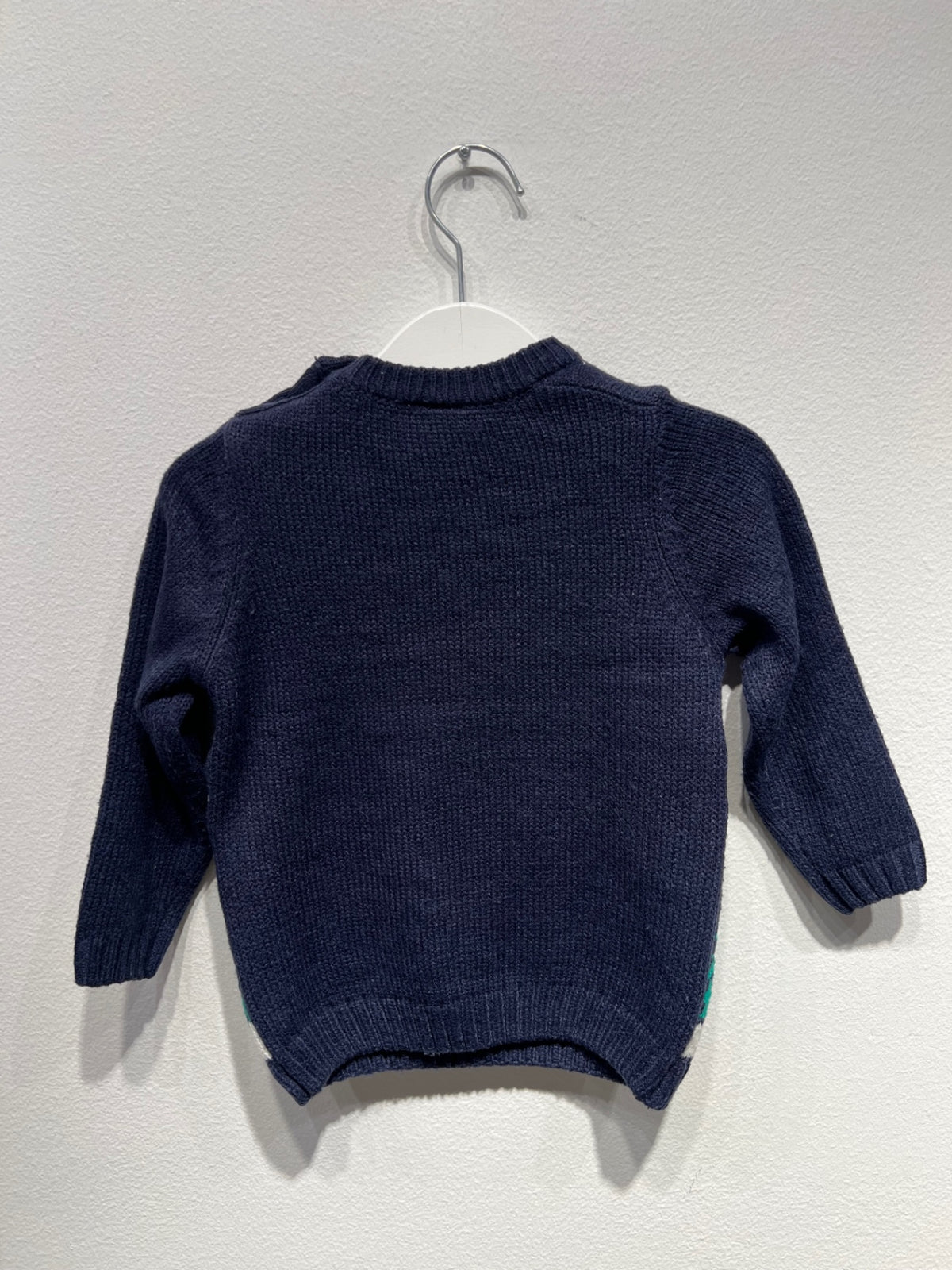 Babyhug Ullstickad tröja 92 Mörkblå/Jultema