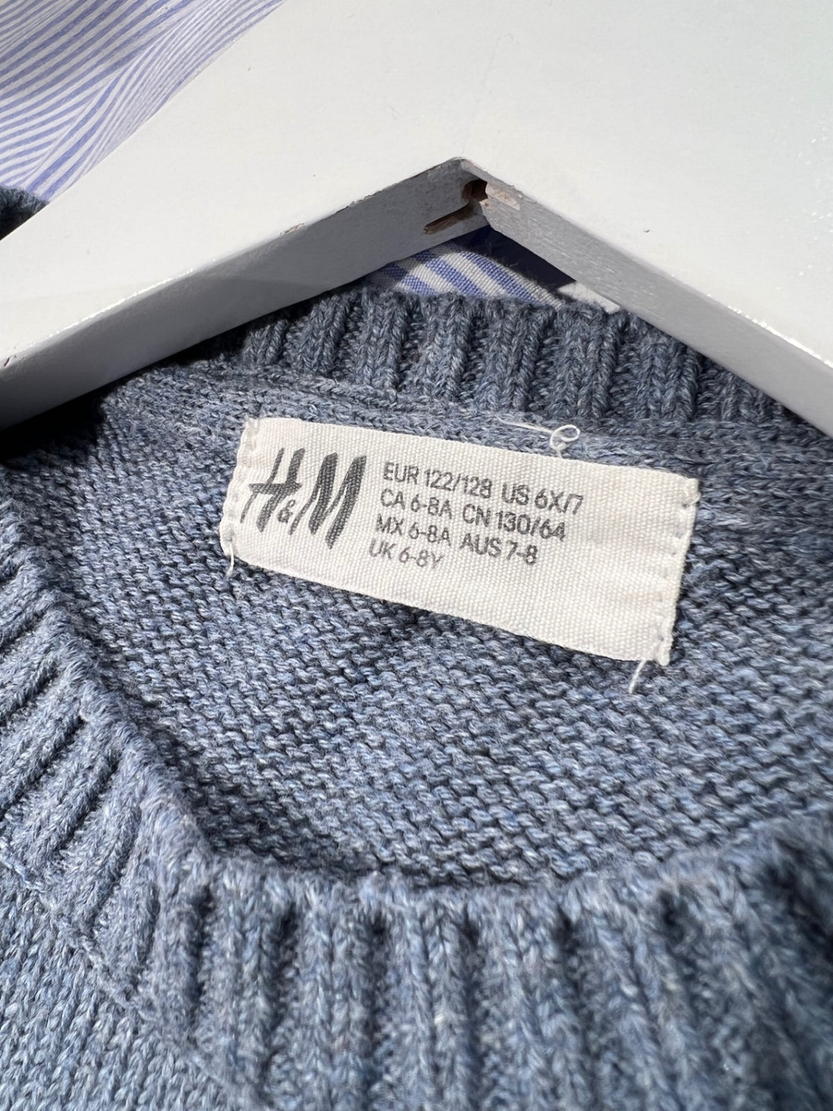 H&M Stickad tröja 122/128 Blå/Jultema