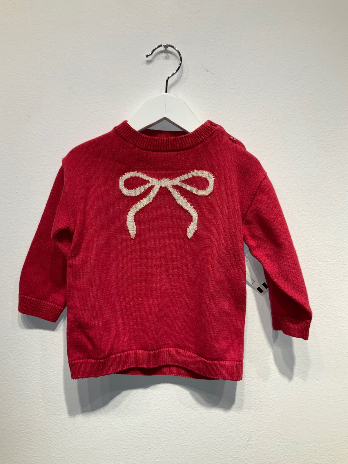H&M Stickad tröja 80 Röd/Rosett