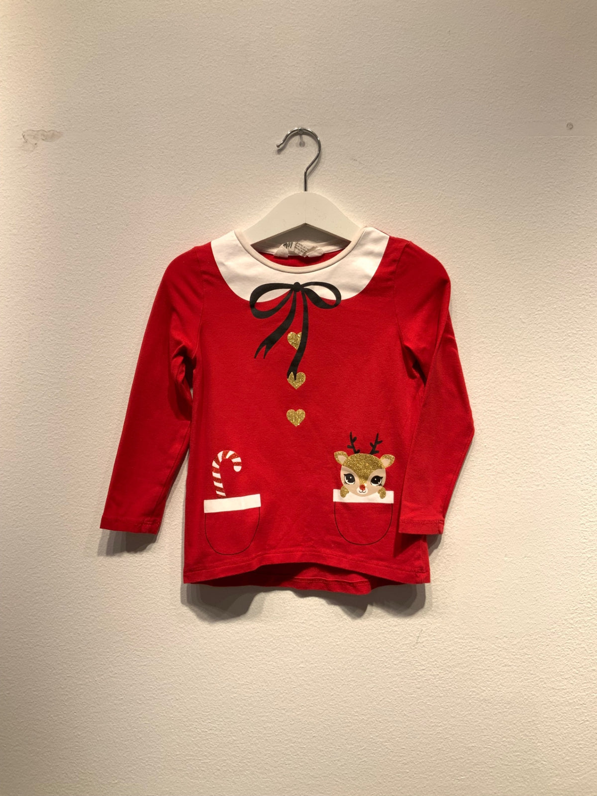 H&M Tröja 98/104 Röd/Jultema