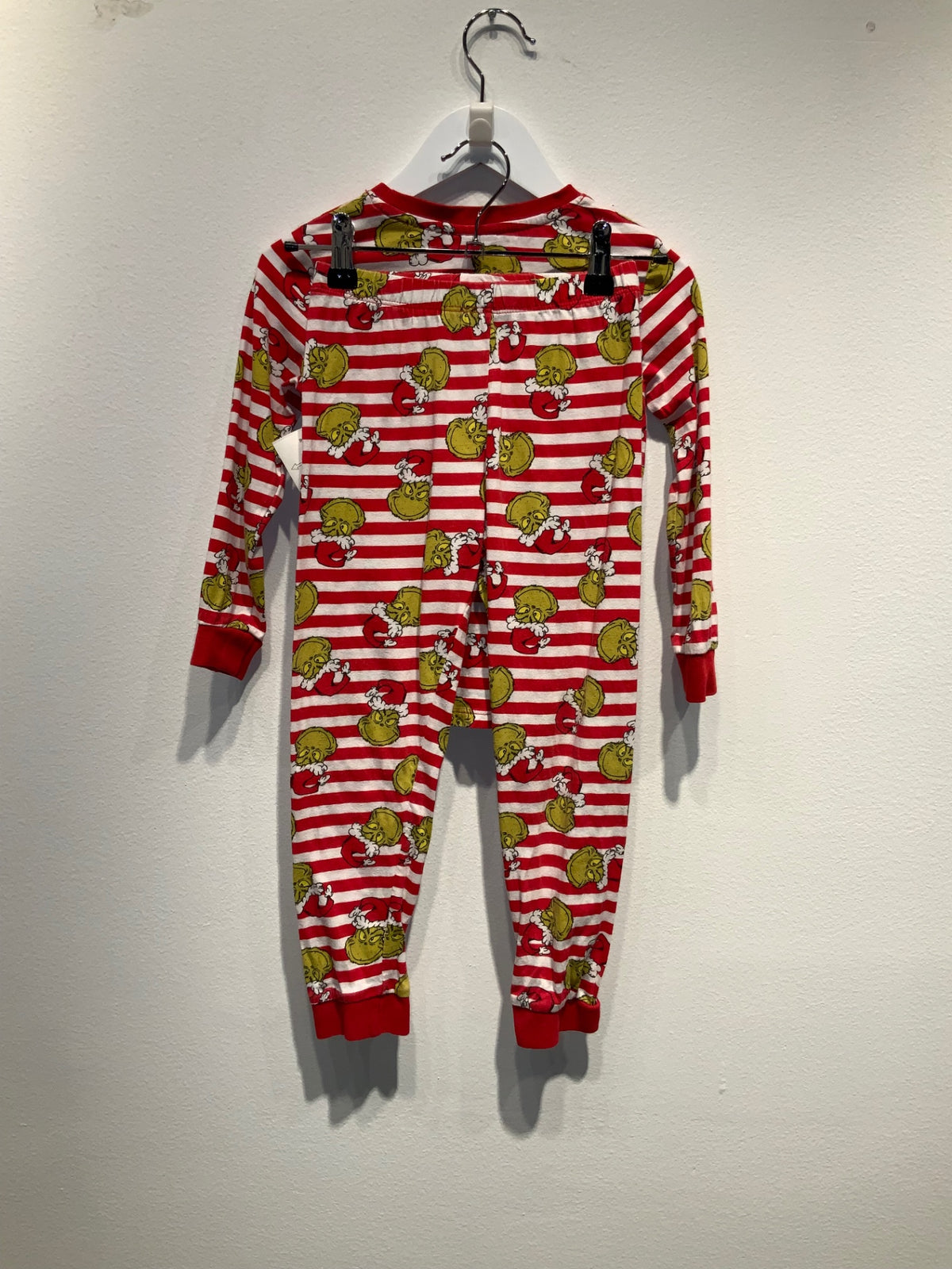 H&M Pyjamasset 110/116 Röd/Randig Grinch