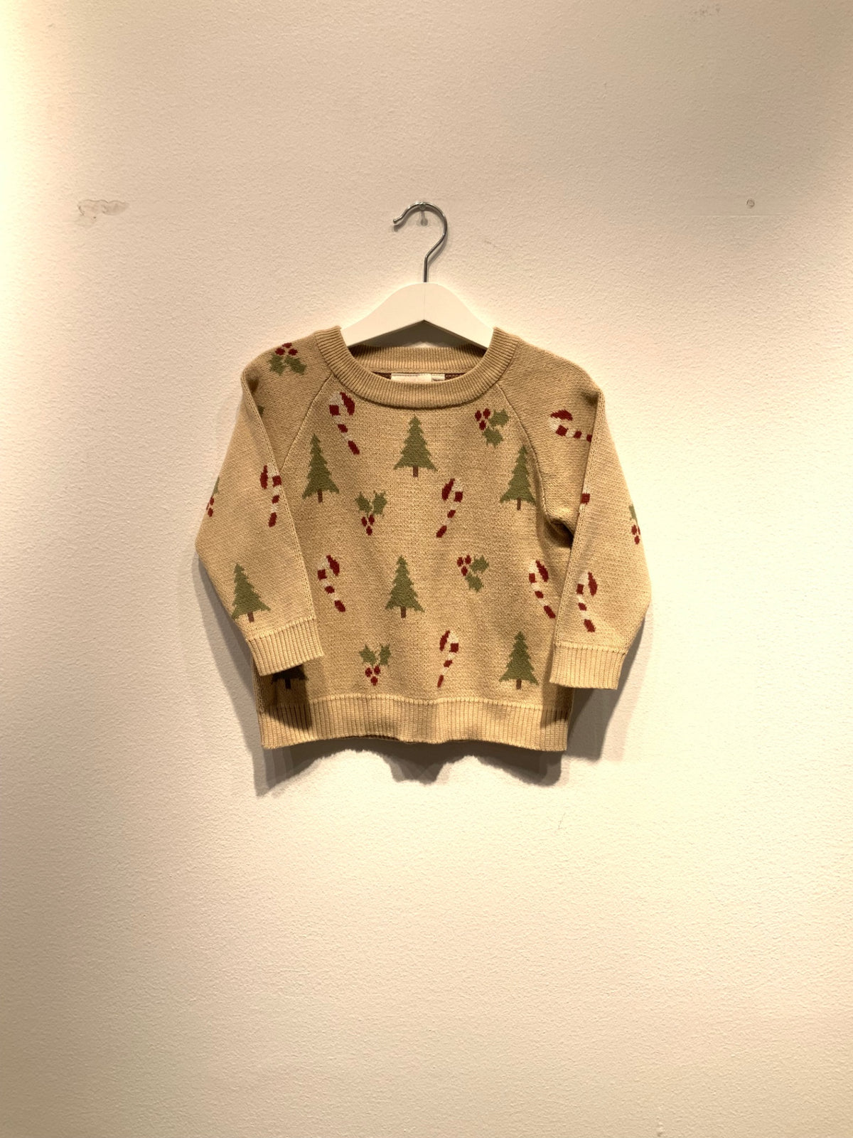 Lil´ Atelier Stickad tröja 92 Beige/Jultema