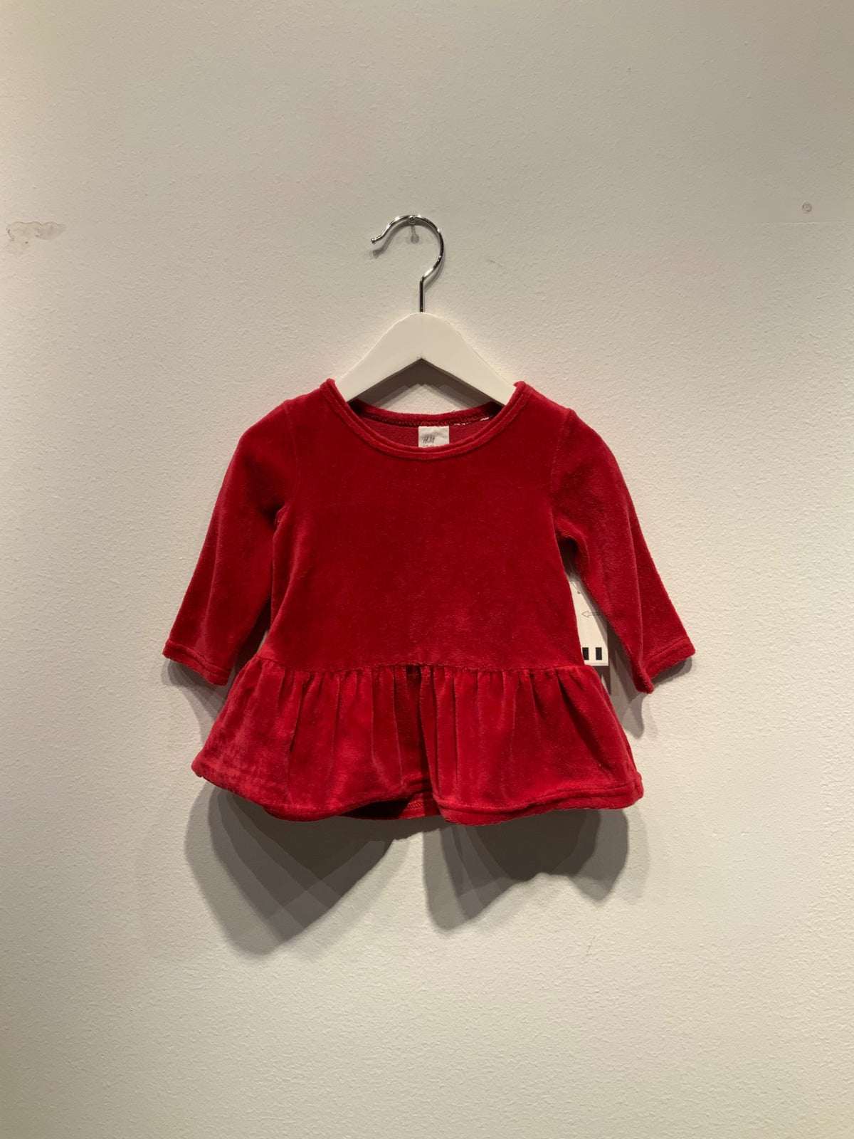 H&M Velour tröja 62 Röd