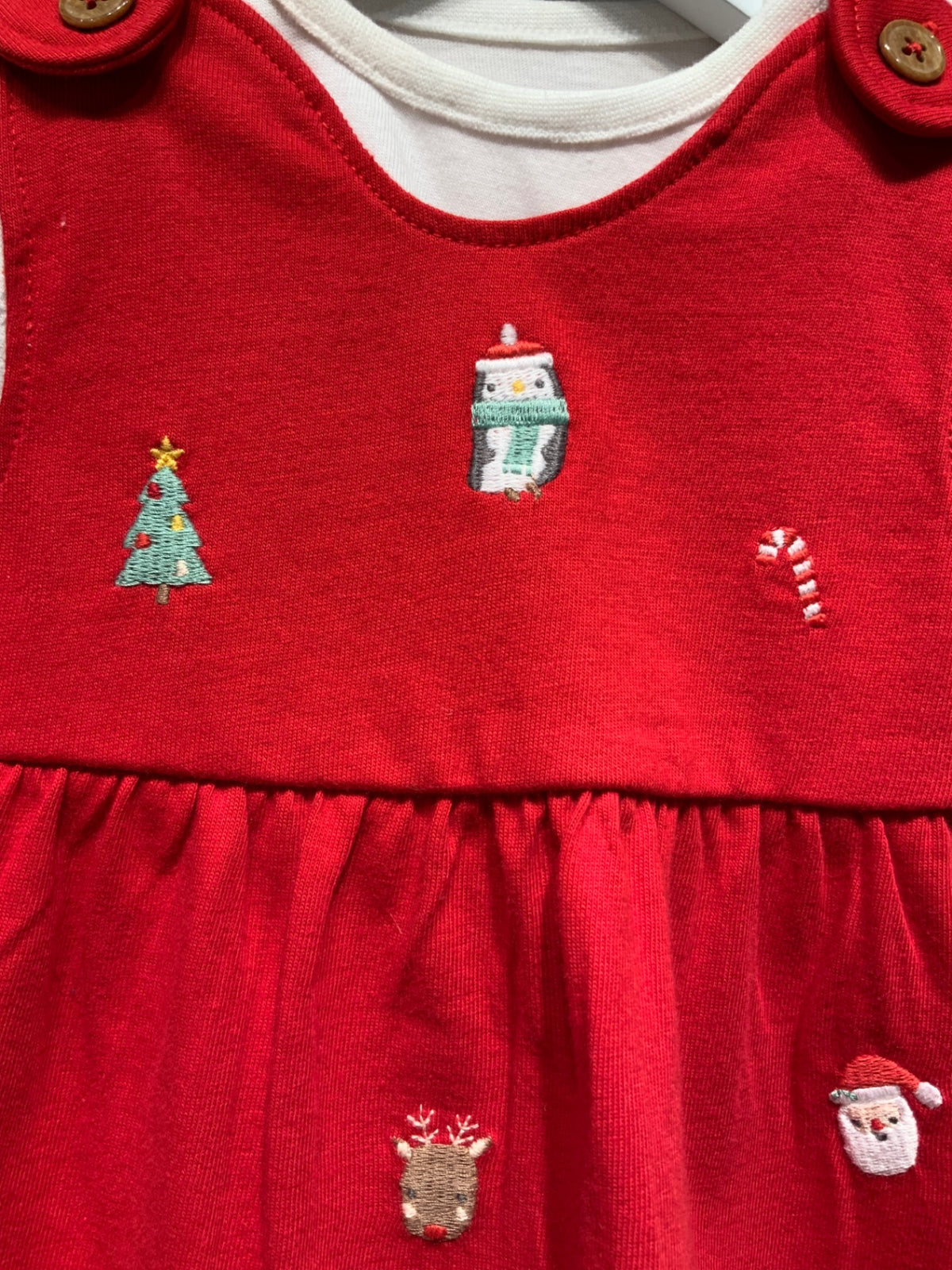 Nutmeg Klänning/Tröja Set 68 Röd/Vit Jultema