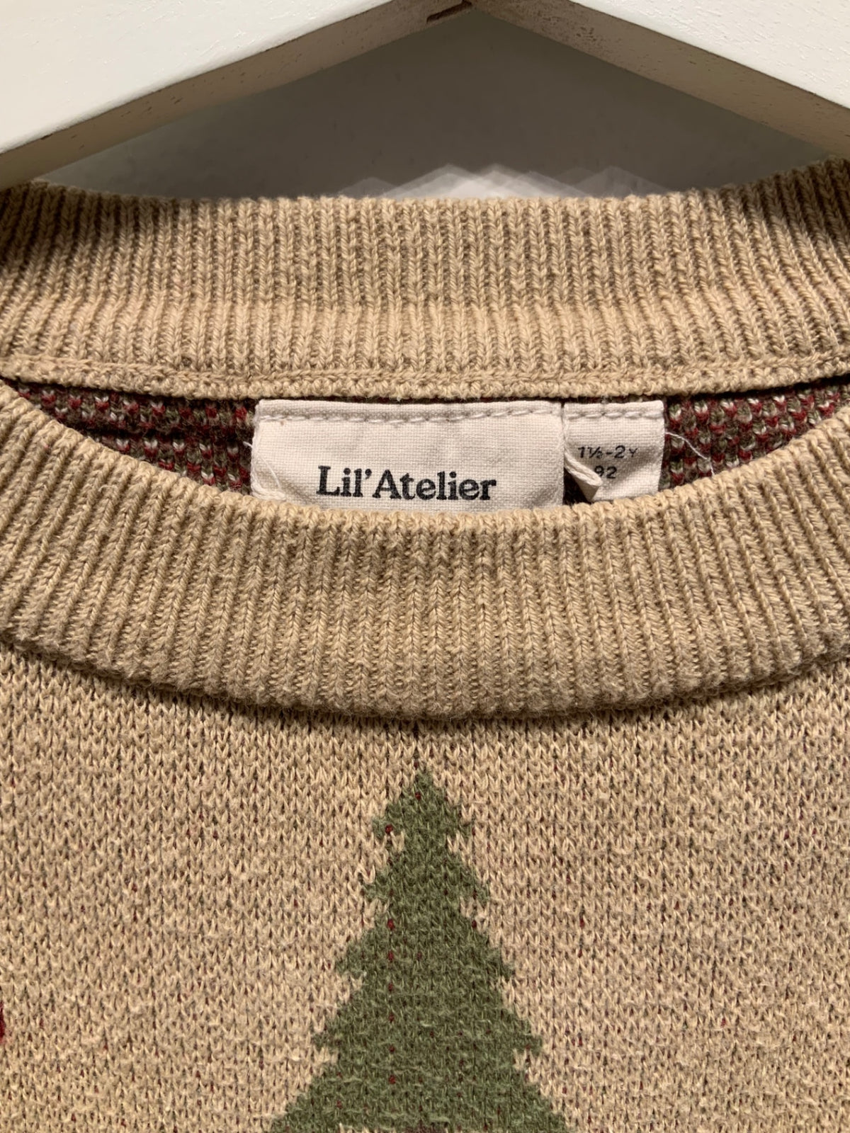 Lil´ Atelier Stickad tröja 92 Beige/Jultema