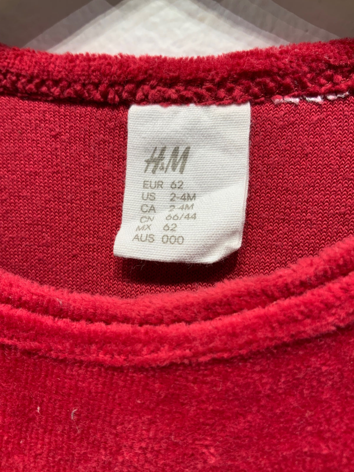H&M Velour tröja 62 Röd
