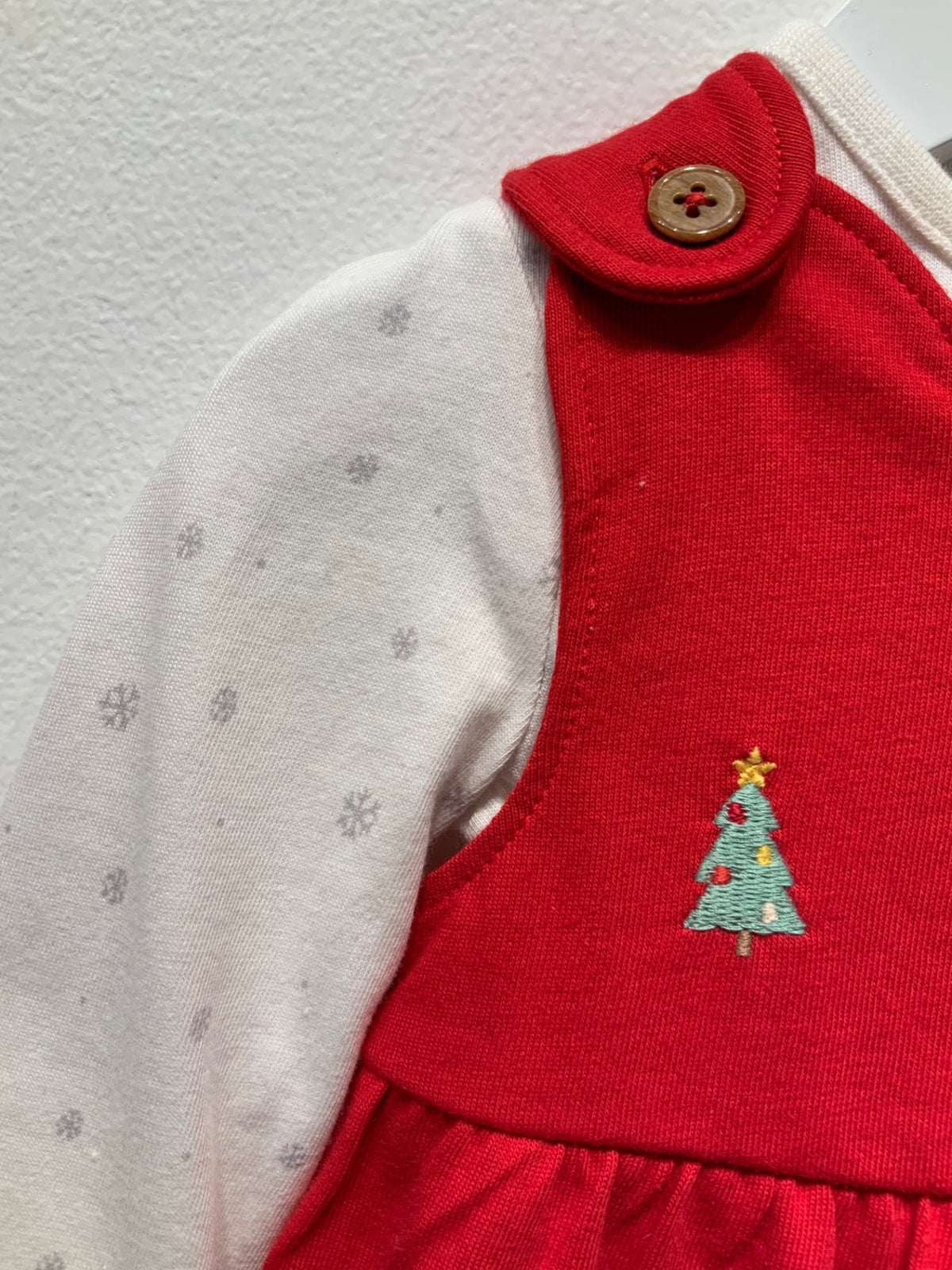 Nutmeg Klänning/Tröja Set 68 Röd/Vit Jultema