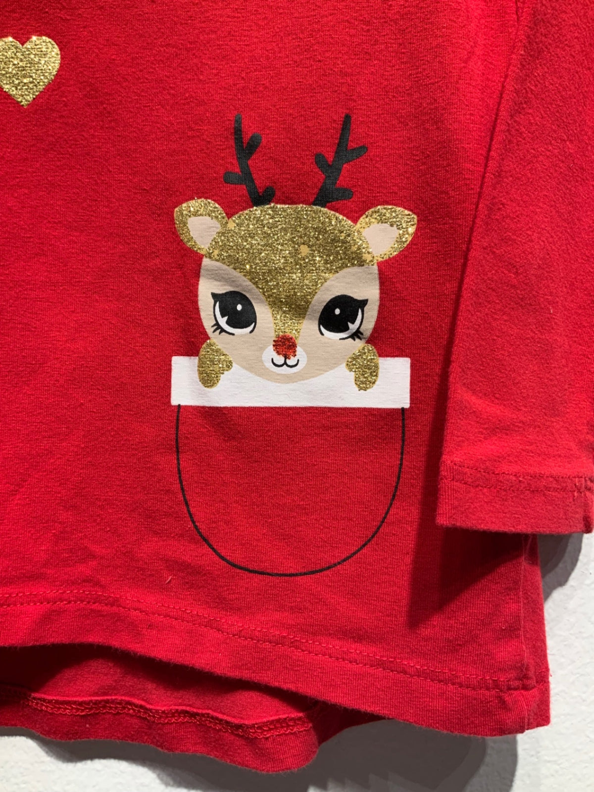 H&M Tröja 98/104 Röd/Jultema