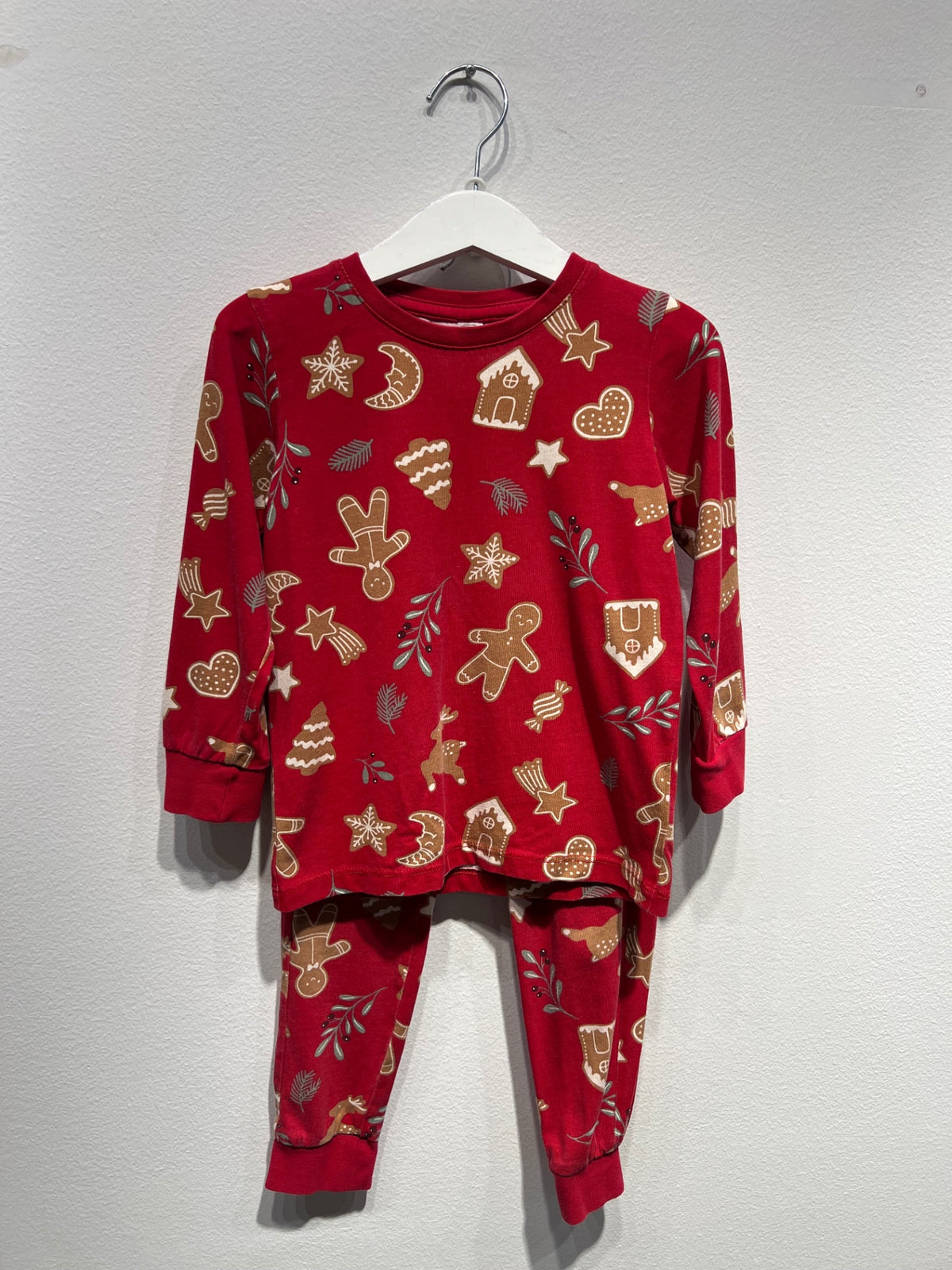 Lindex 2-delad pyjamasset 98/104 Röd/Jultema