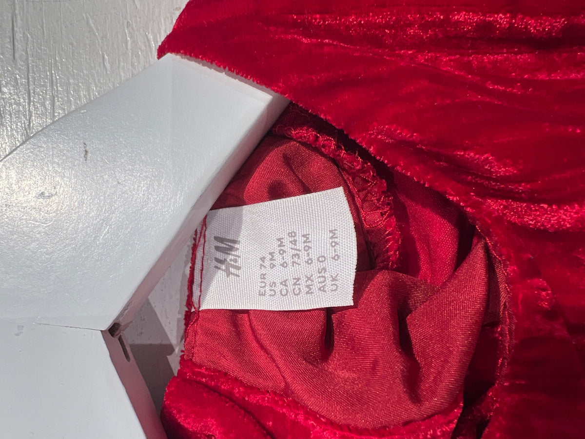 H&M Klänning i sammet 74 Röd