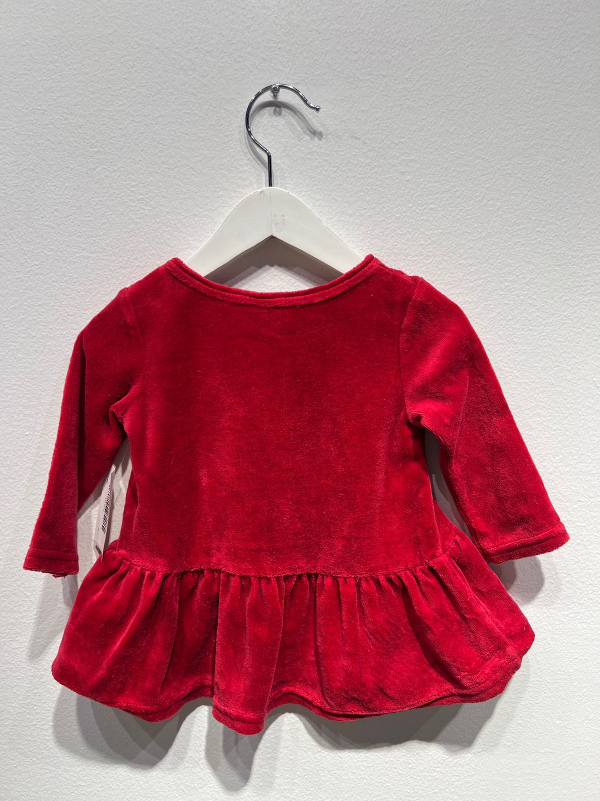 H&M Velour klänning 62 Röd