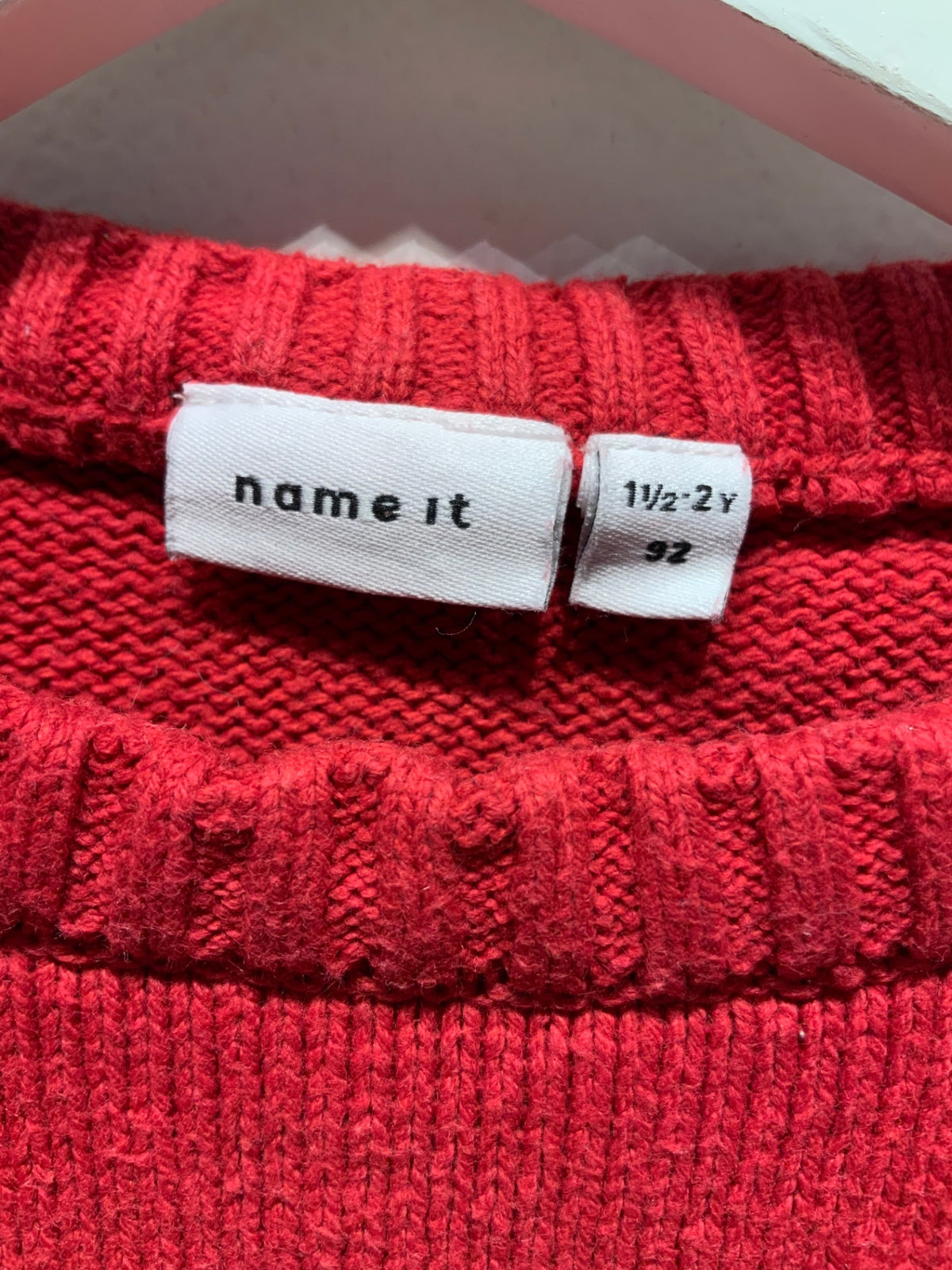 NameIt Stickad tröja 92 Röd/Jultema