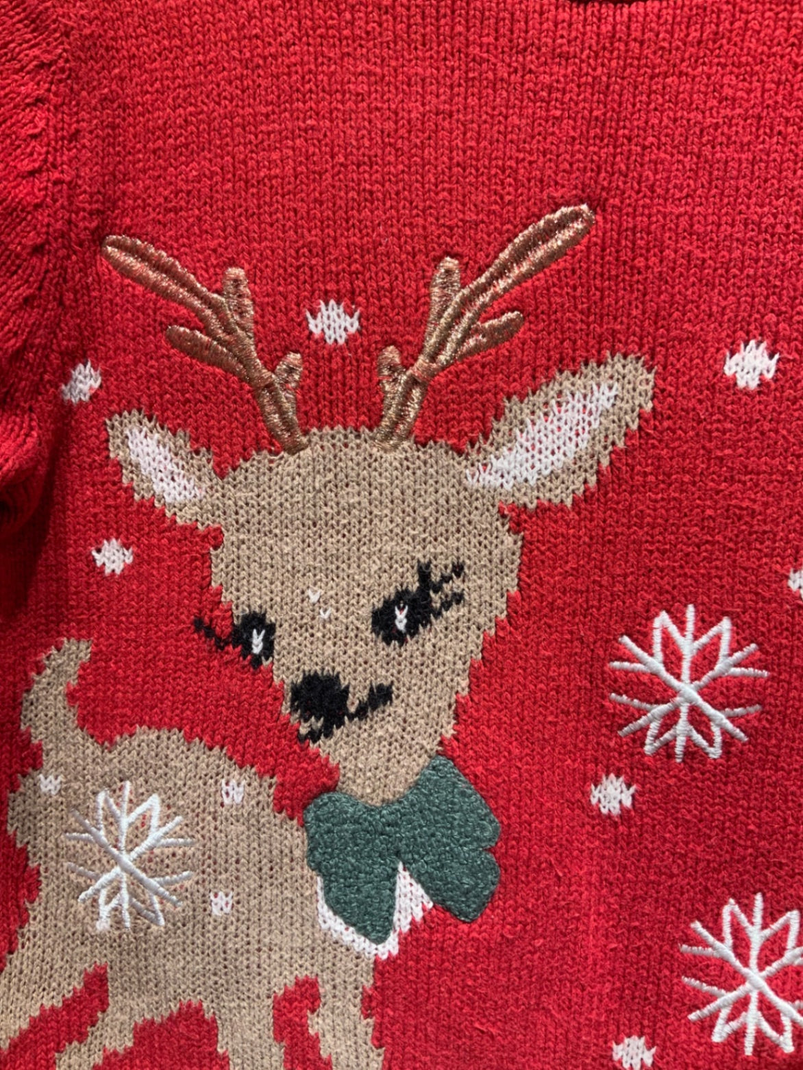 NameIt Stickad tröja 92 Röd/Jultema