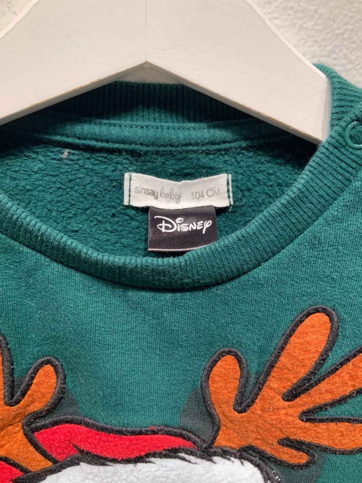 Sinsay/Disney Tröja 104 Grön med Musse Pig Jultema