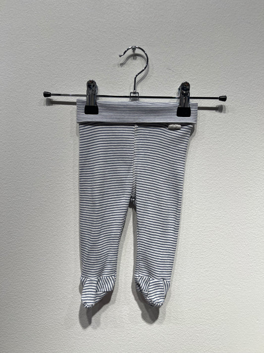 H&M Leggings med fötter 56 Vit/Blå randig