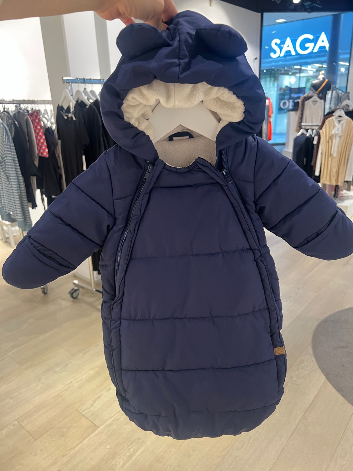 H&M Overall/åkpåse 50/56 Mörkblå/Vit fleece