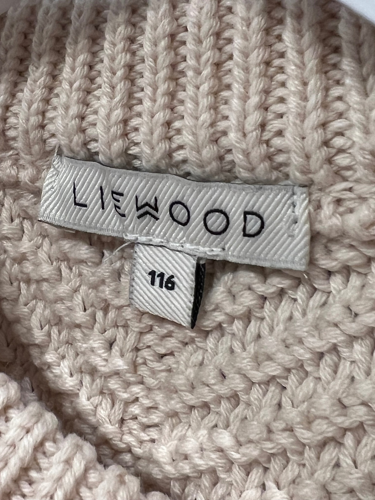 Liewood Stickad tröja, 50% ull, 116 Beige
