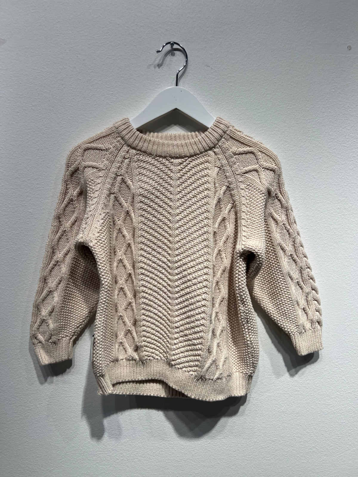 Liewood Stickad tröja, 50% ull, 116 Beige