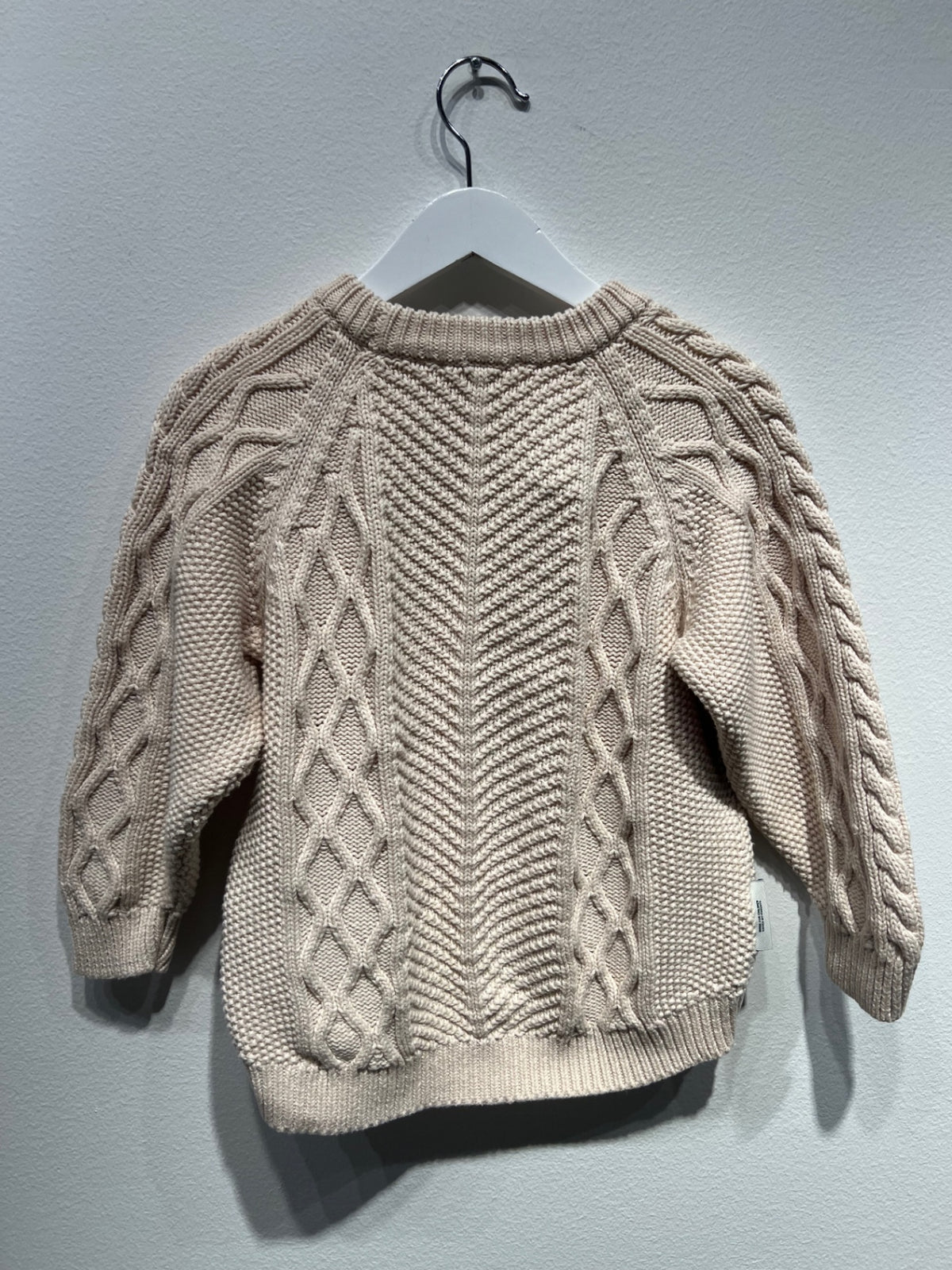 Liewood Stickad tröja, 50% ull, 116 Beige