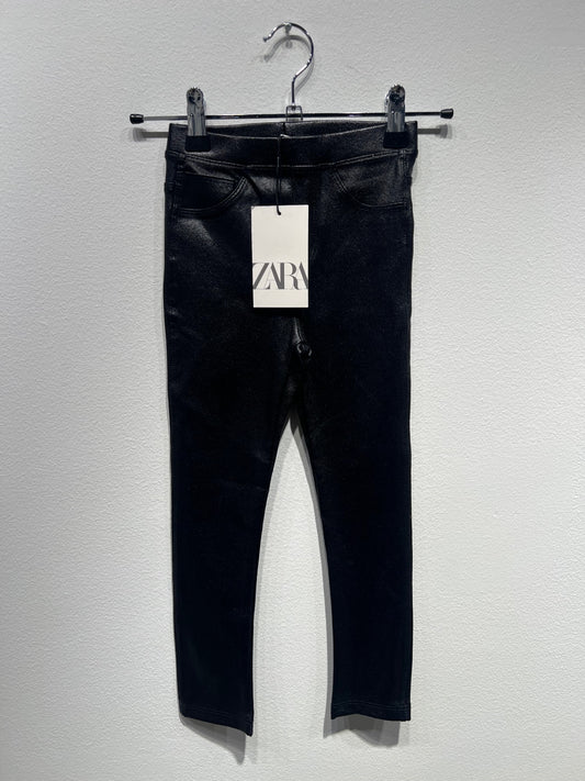 ZARA Byxor 116 Svart/Glans (NY)