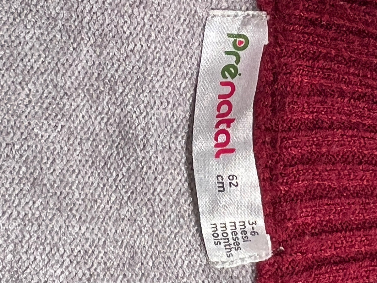 Prenatal Stickad tröja 62 Grå/Röd/Blå
