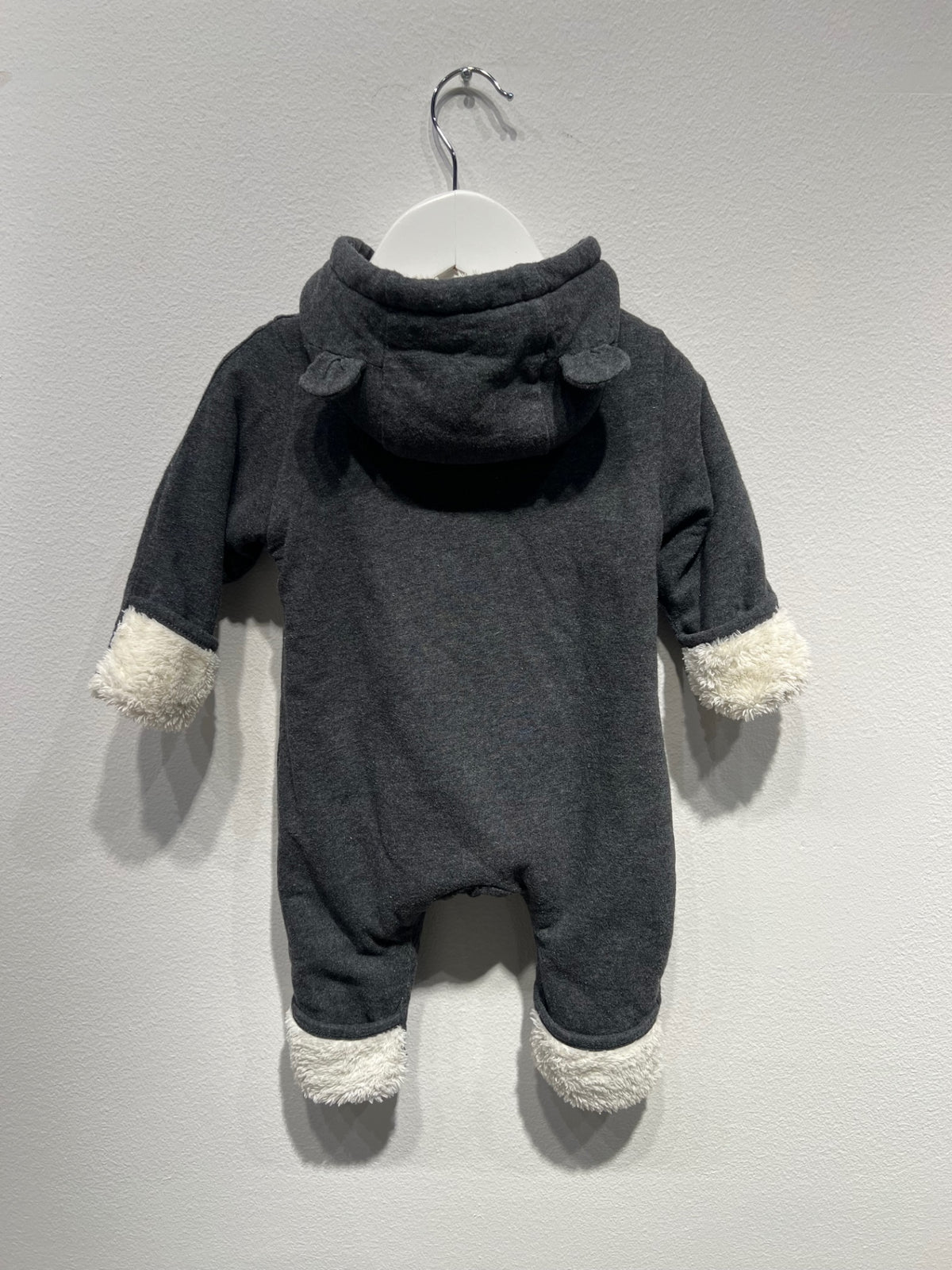 H&M Fleece/teddyoverall 62 Grå/Vit
