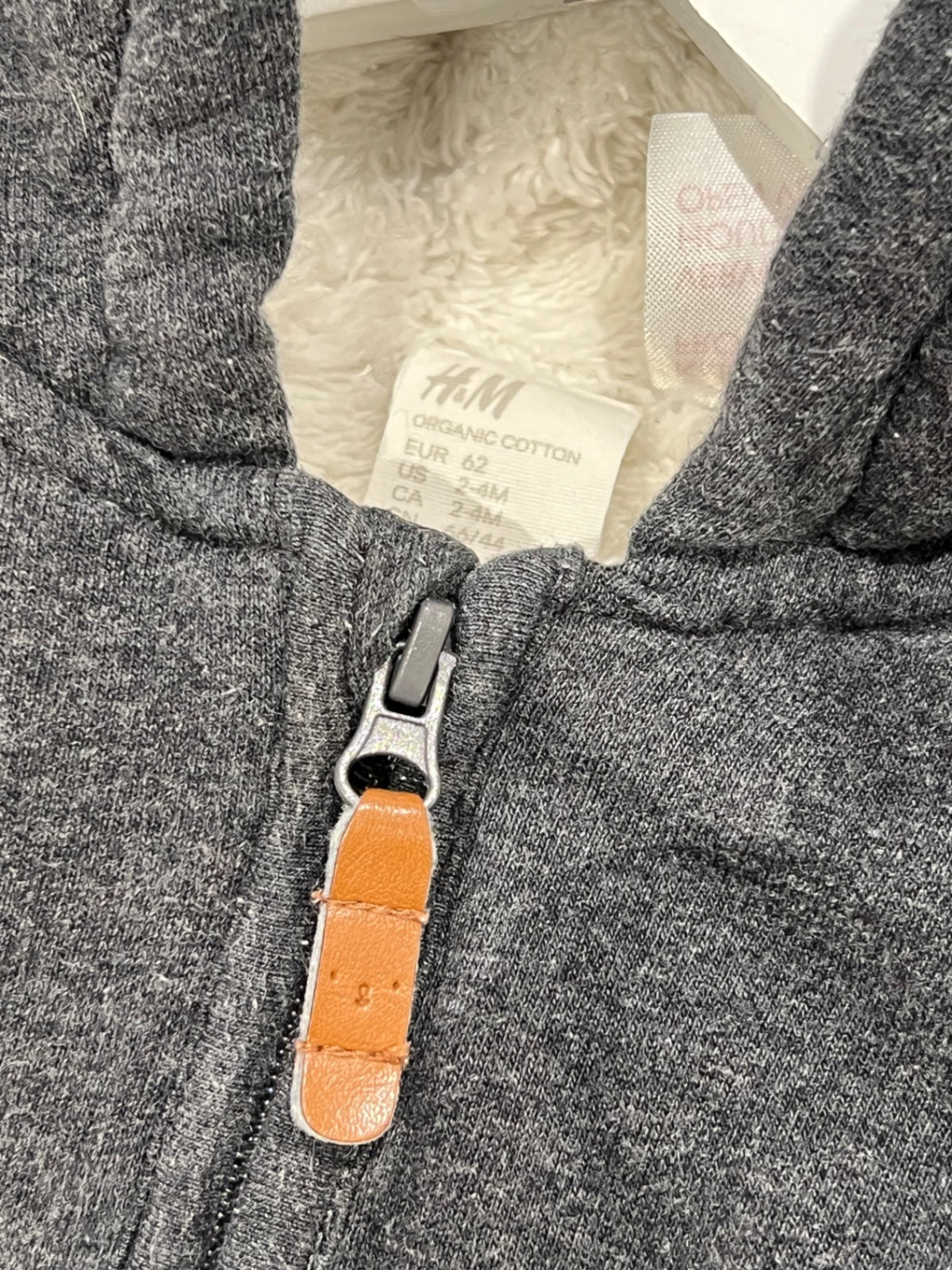 H&M Fleece/teddyoverall 62 Grå/Vit