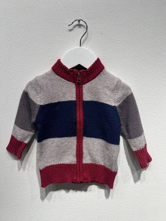 Prenatal Stickad tröja 62 Grå/Röd/Blå