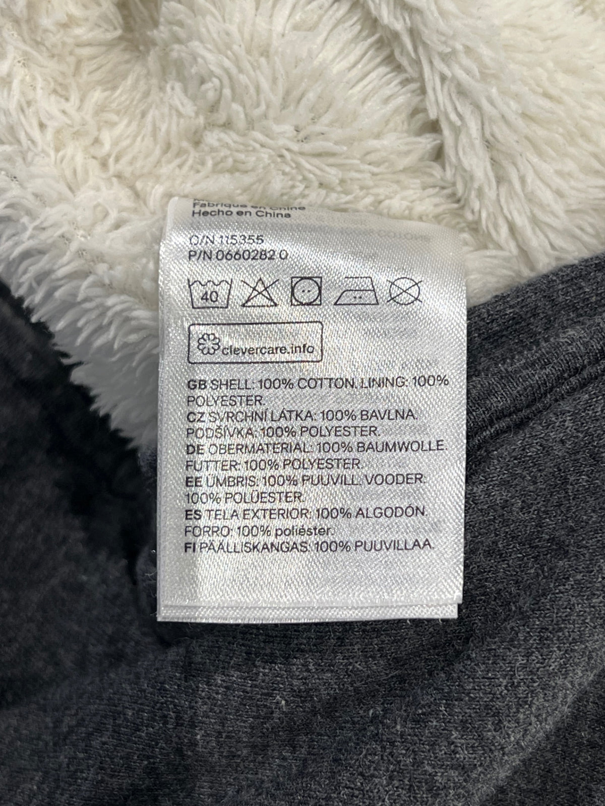 H&M Fleece/teddyoverall 62 Grå/Vit