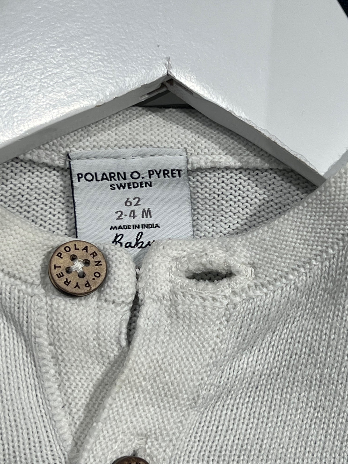 PoP (Polarn O. Pyret)62 Stickad kofta Vit