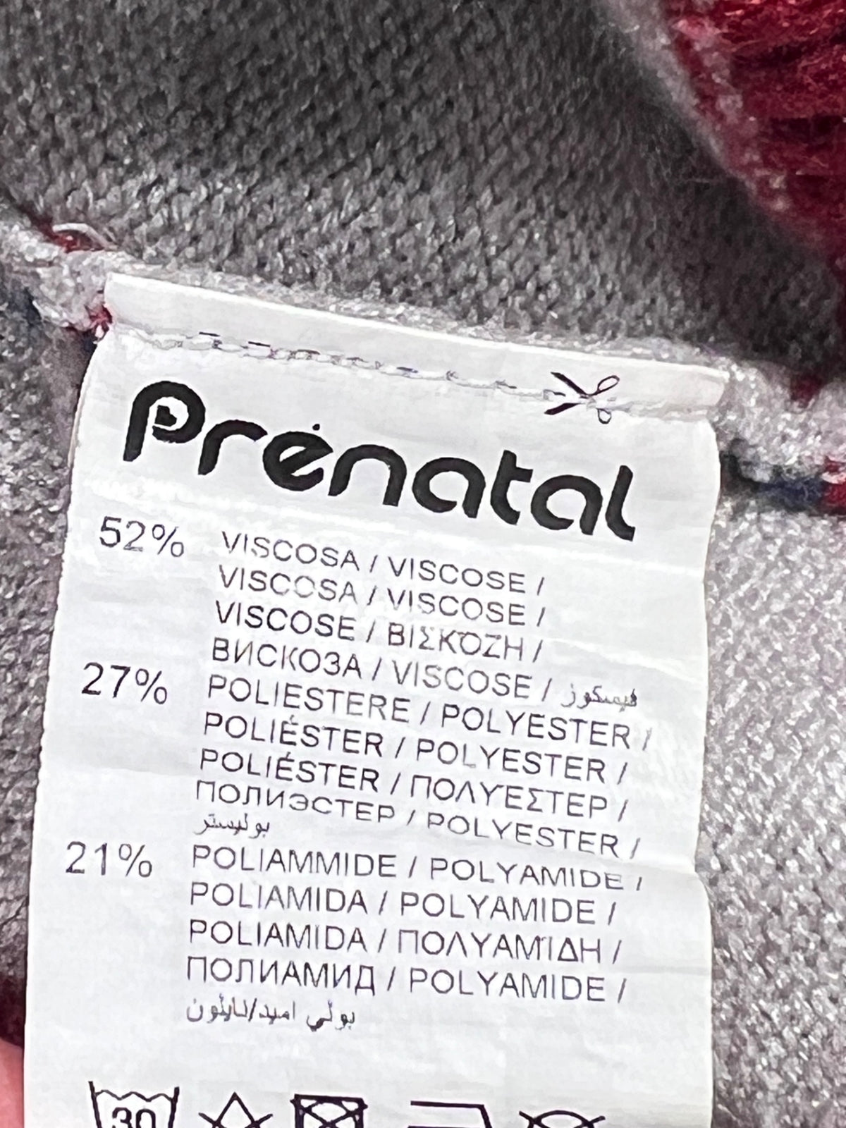 Prenatal Stickad tröja 62 Grå/Röd/Blå