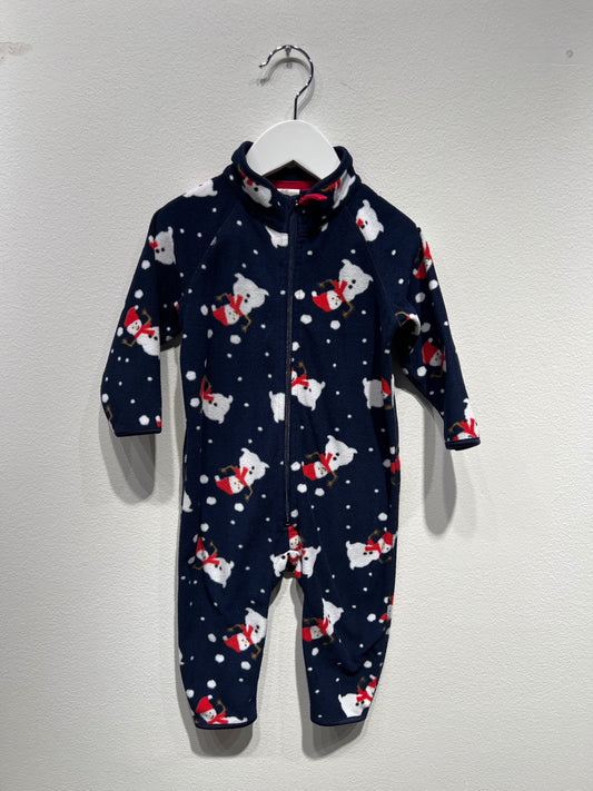 H&M Mjuk pyjamasoverall 74 Mörkblå/Jultema