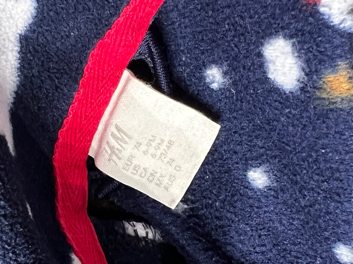 H&M Mjuk pyjamasoverall 74 Mörkblå/Jultema