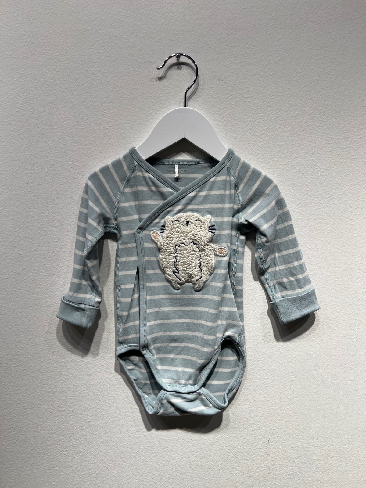 Polarn o. Pyret Body 68 Blå/vit randig/Katt