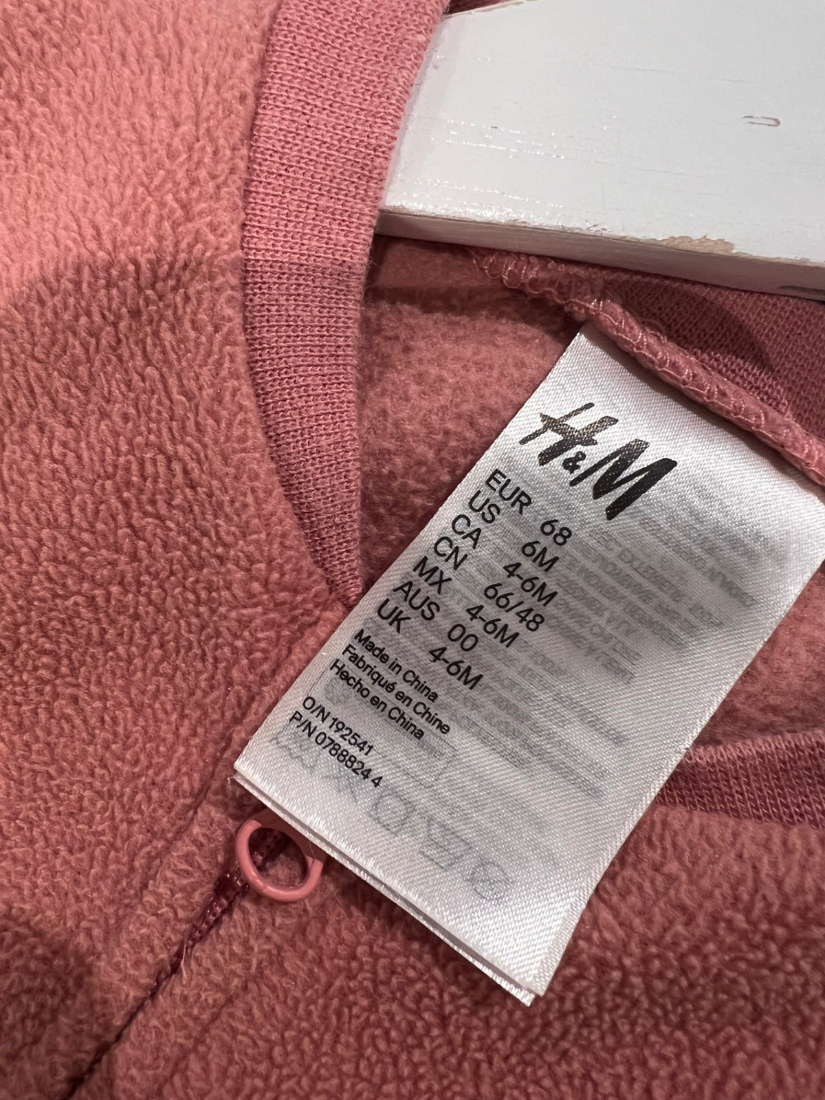 H&M Fleece overall 68 Rosa