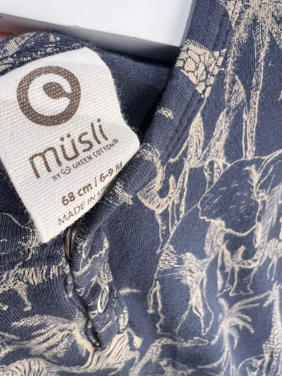 Müsli Body 68 Mörkblå/Djungeldjur