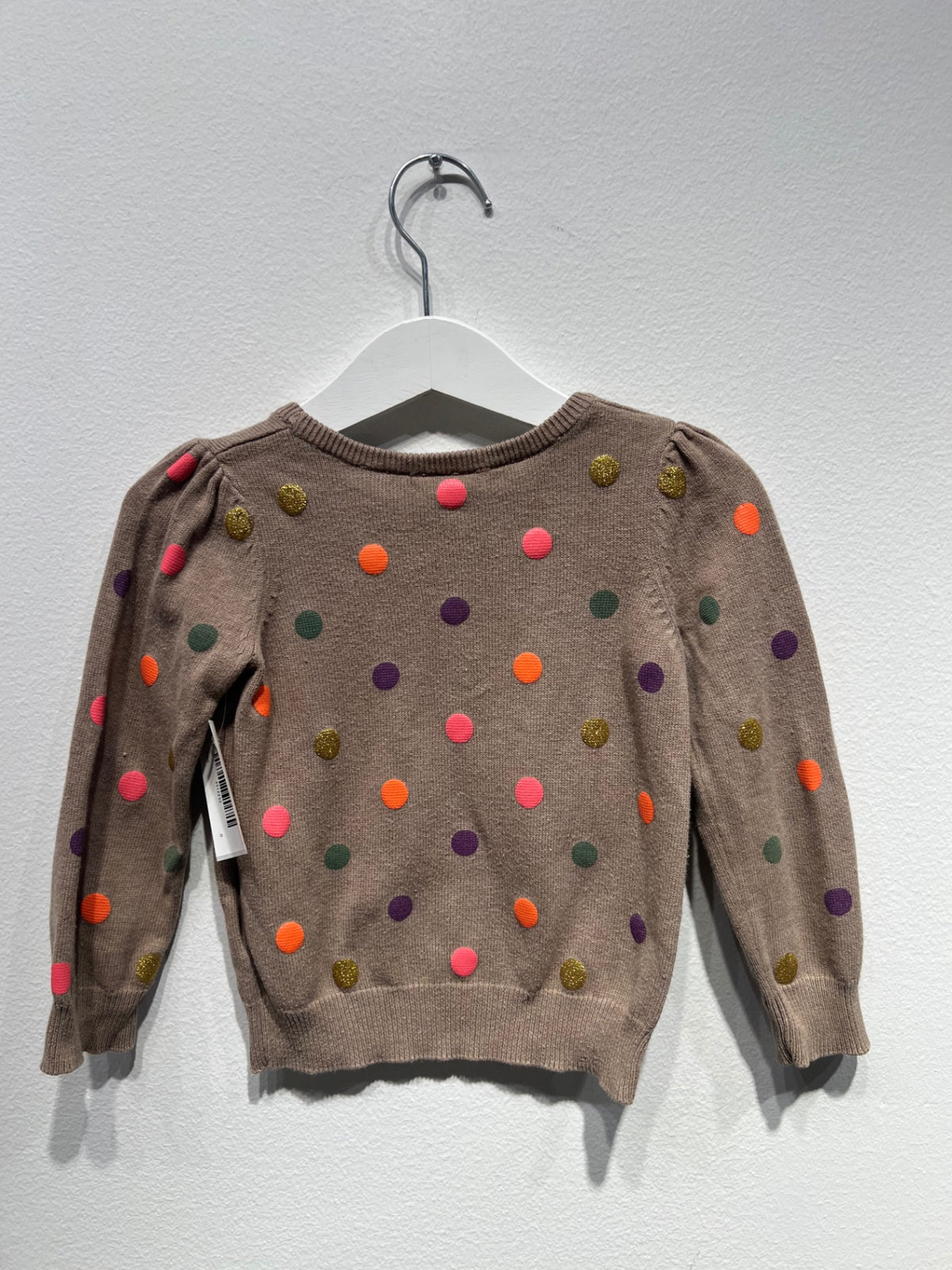 H&M Stickad tröja 92 Brun/Prickig