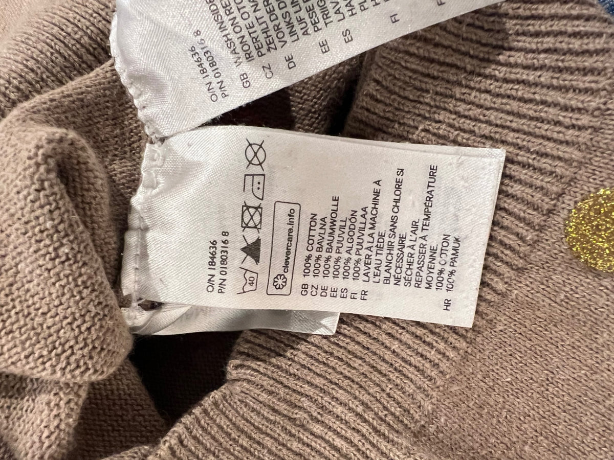 H&M Stickad tröja 92 Brun/Prickig