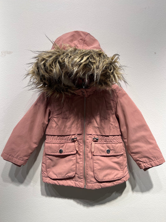H&M Vattenavvisande parkas jacka 92 Mörkrosa