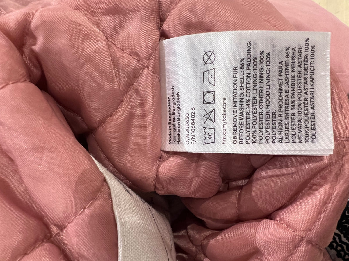 H&M Vattenavvisande parkas jacka 92 Mörkrosa