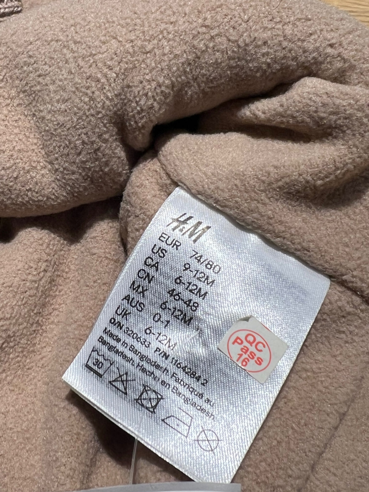 H&M Balaklava 74/80 Beige/Brun