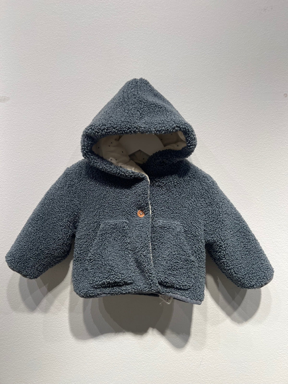 ZARA Teddyjacka med huva 68 Grön