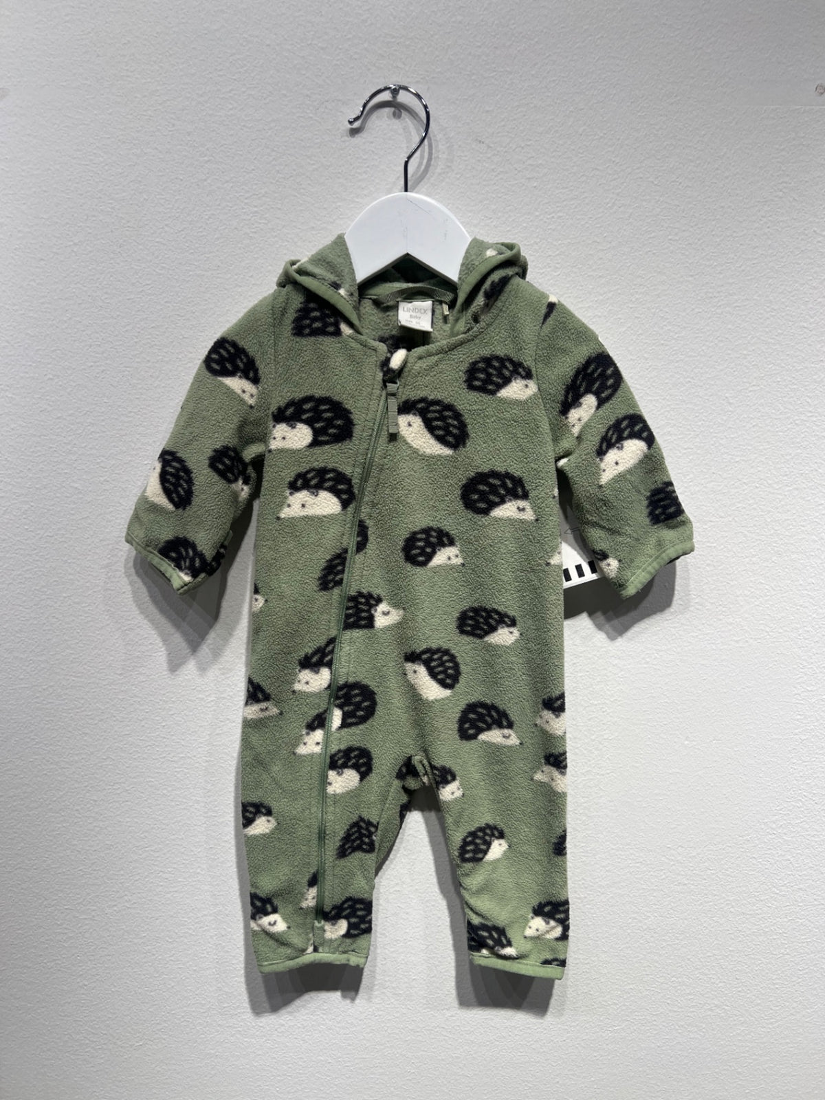 Lindex Fleece overall 56 Ljusgrön/Igelkottar