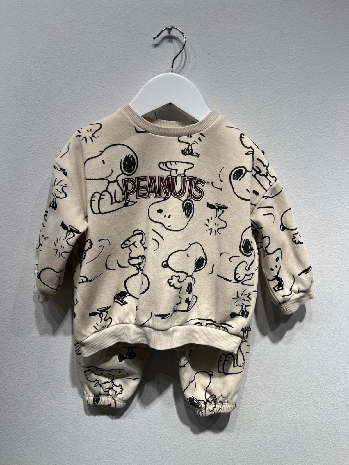 H&M 2-delad sweatshirt set 80 Beige/Peanut