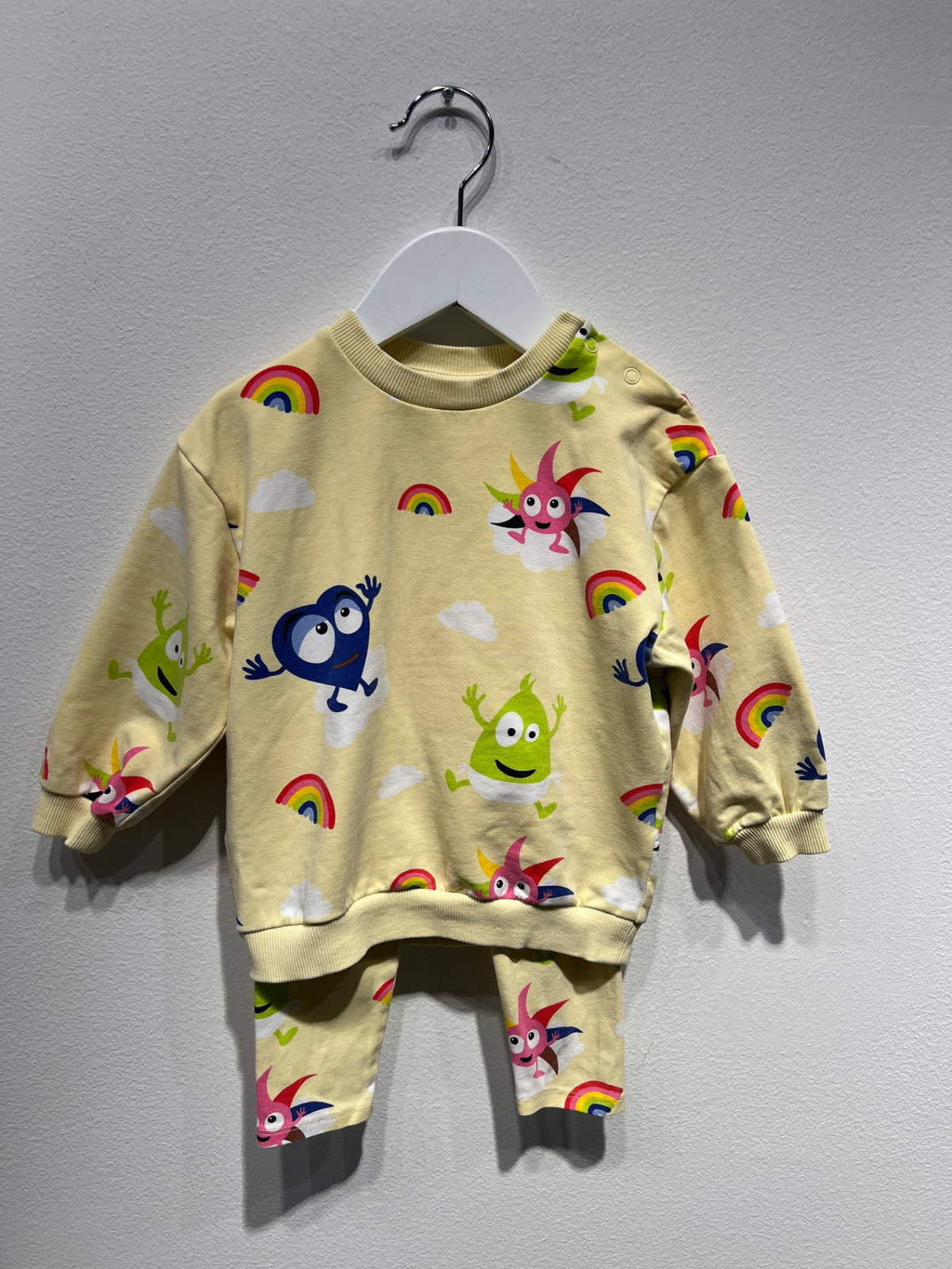 Kappahl/Babblarna Sweatshirt + leggings set 74/80 Gul/Diddi