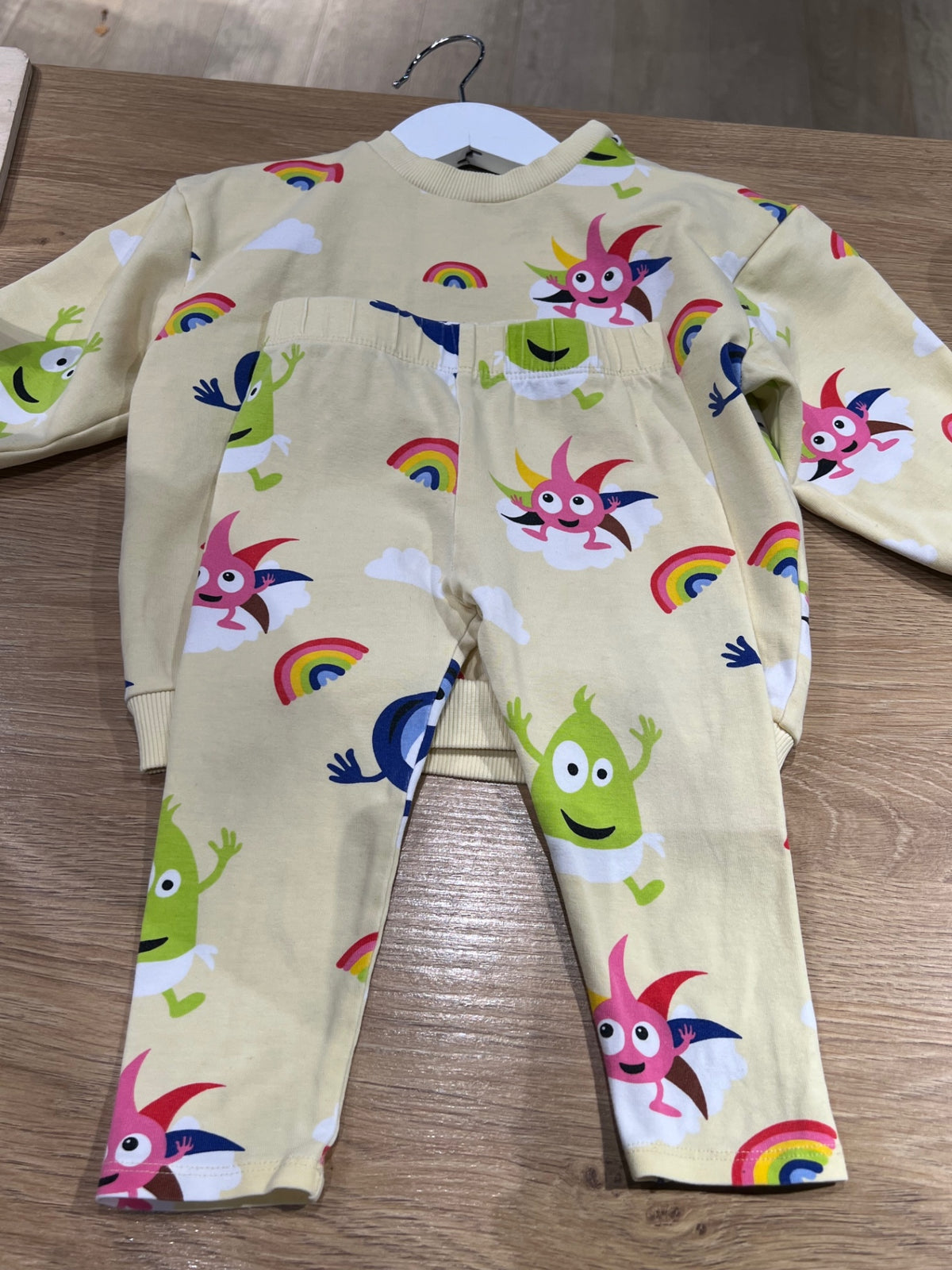 Kappahl/Babblarna Sweatshirt + leggings set 74/80 Gul/Diddi