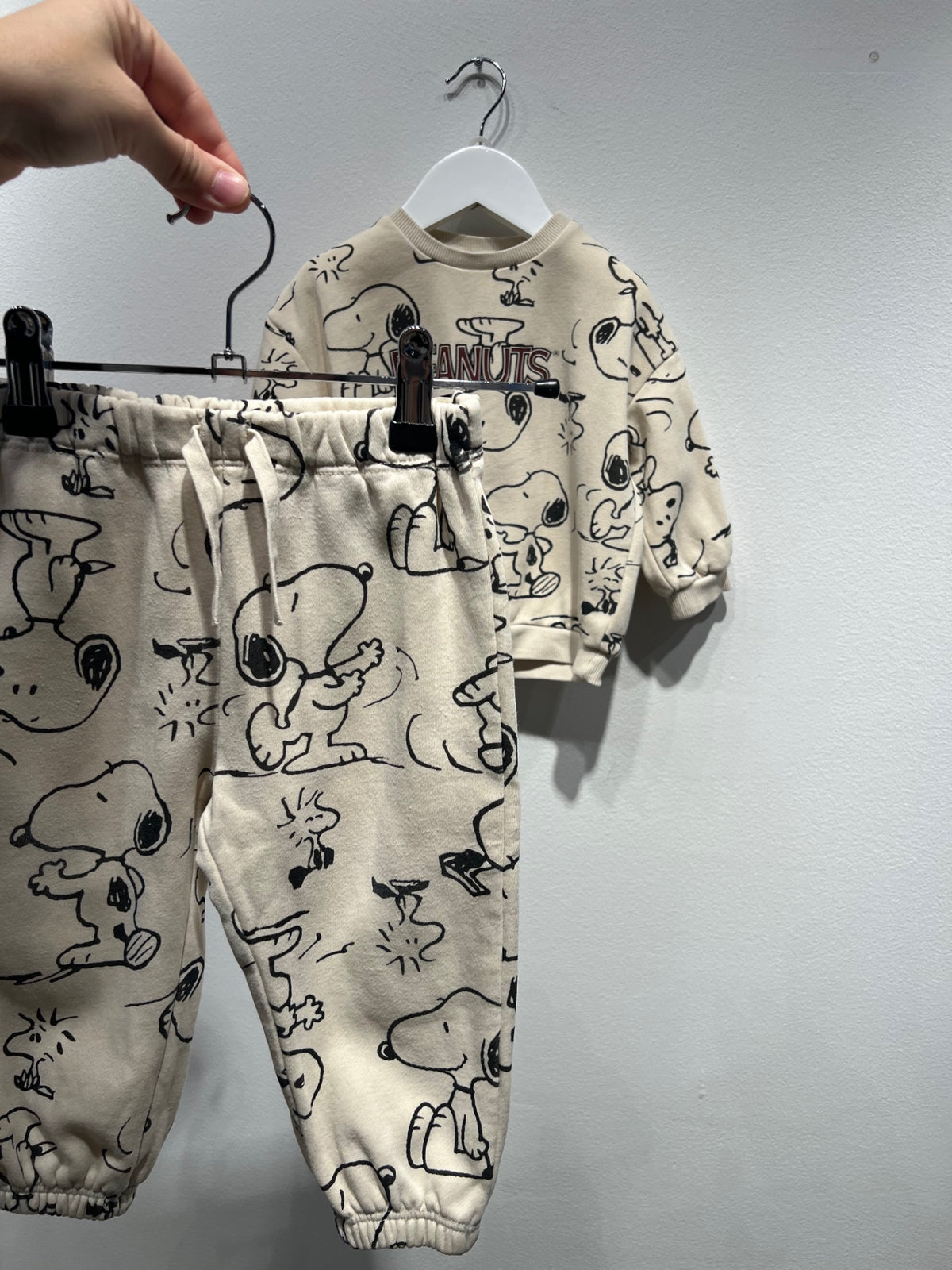 H&M 2-delad sweatshirt set 80 Beige/Peanut