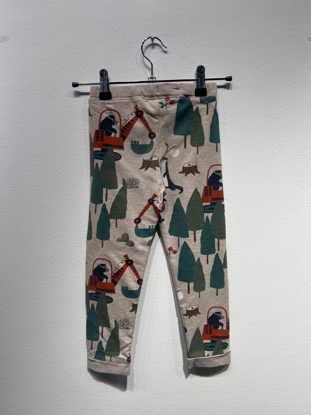 PoP (Polarn O. Pyret) Borstade leggings 104 Gråbrun/Skog