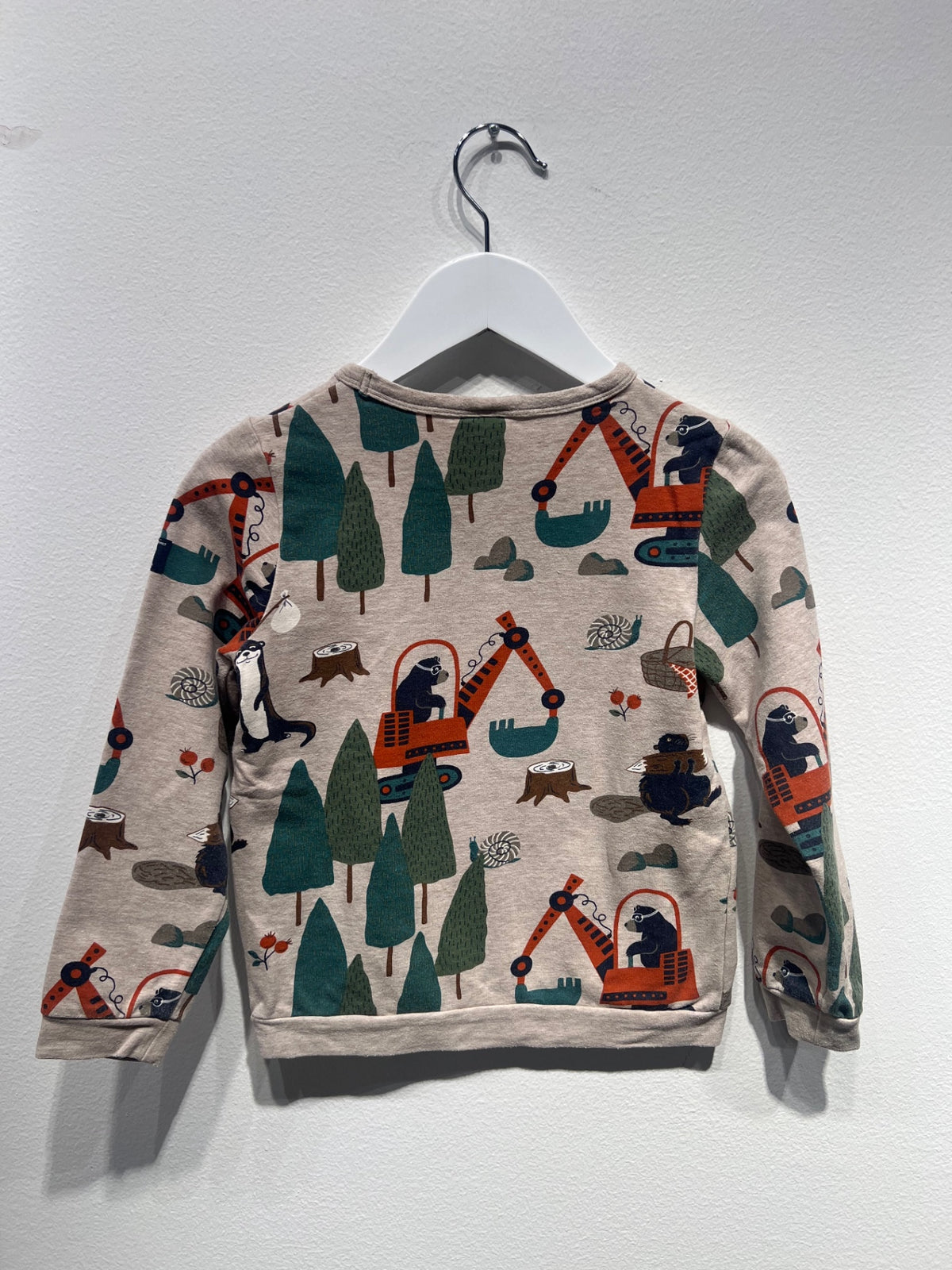 PoP (Polarn O. Pyret) Tröja borstad insida 110 Gråbrun/Skog
